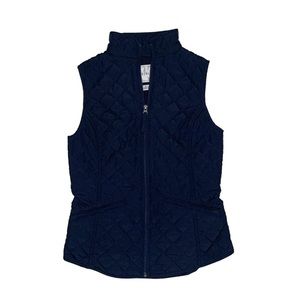 Van Heusen Women's XXS Navy Blue Quilted Full Zip Fleece Lined Vests